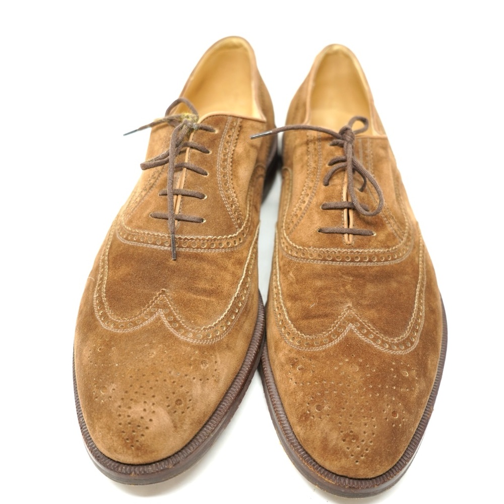 Gravati Shoes Men 11  Brown Suede Derby Tie Lace Up Italy Classic Dress Casual - Picture 4 of 12